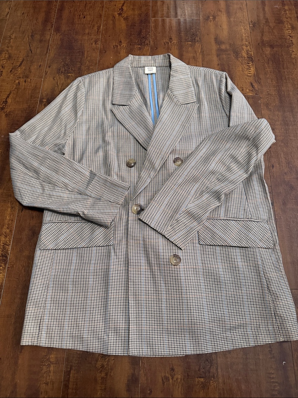 Matilda Jane (Good Hart) Glen Plaid Double-Breasted Blazer - Gray & Black